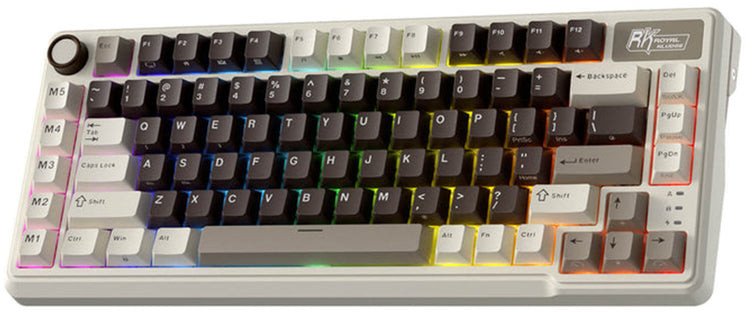 Tastierë mekanike Royal Kludge RK L75 Tri-Mode, 85 taste, RGB, Mocha Grey