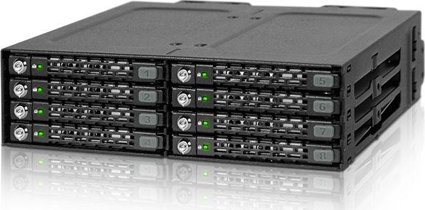 Kasetë diskesh Icy Dock ToughArmor MB998SK-B, 8x 2.5" SAS SATA, për bay 5.25", metalike