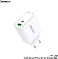 Полнач за ѕид Remax Kiddy Series RP U125, 65W, USB и USB C, бел
