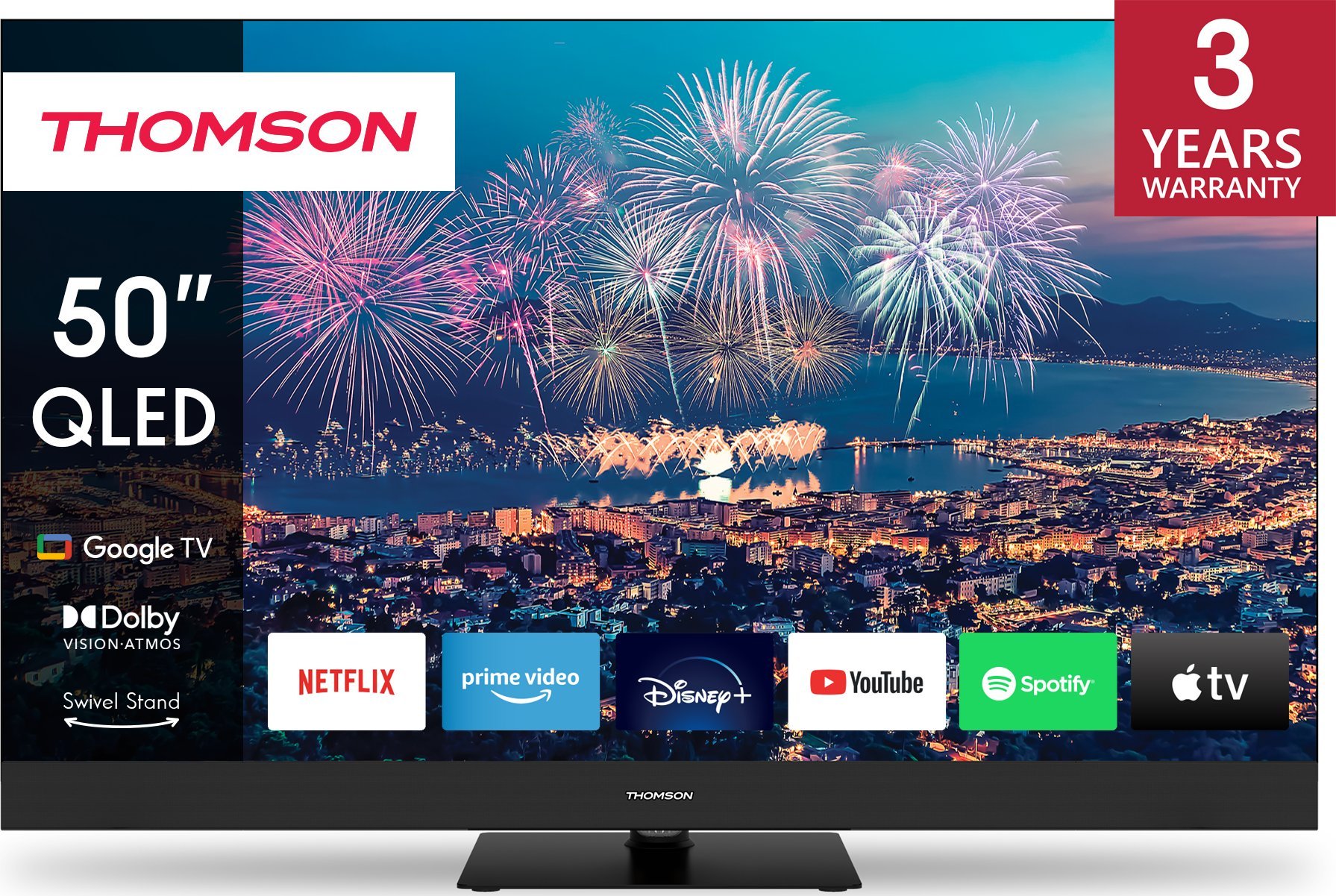 Televizor Thomson 50QG6C14, 50", QLED, Smart Google, i zi
