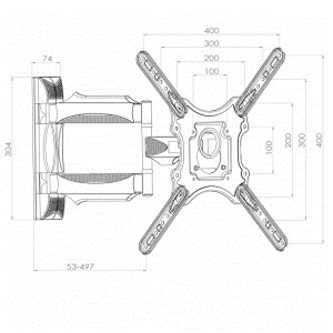 Mbajtëse për TV ART AR-78, 23-52", 32kg, e zezë