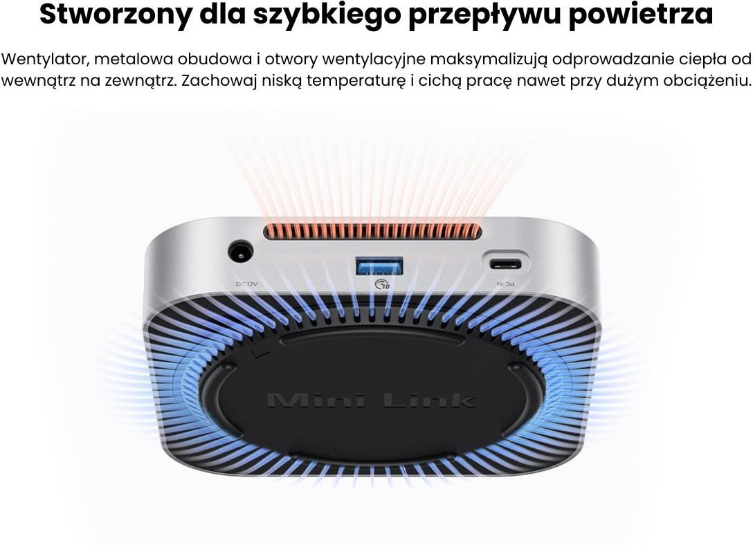 Докинг станица Orico MiniLink M49P за Mac Mini M4, USB C 10 Gbps, M.2 NVMe SSD, метална