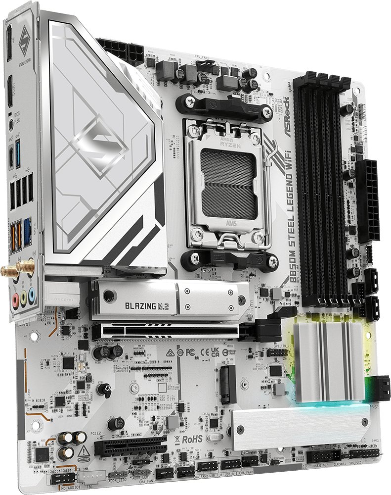 Motherboard Asrock B850M Steel Legend WiFi, AMD AM5, DDR5, Micro ATX