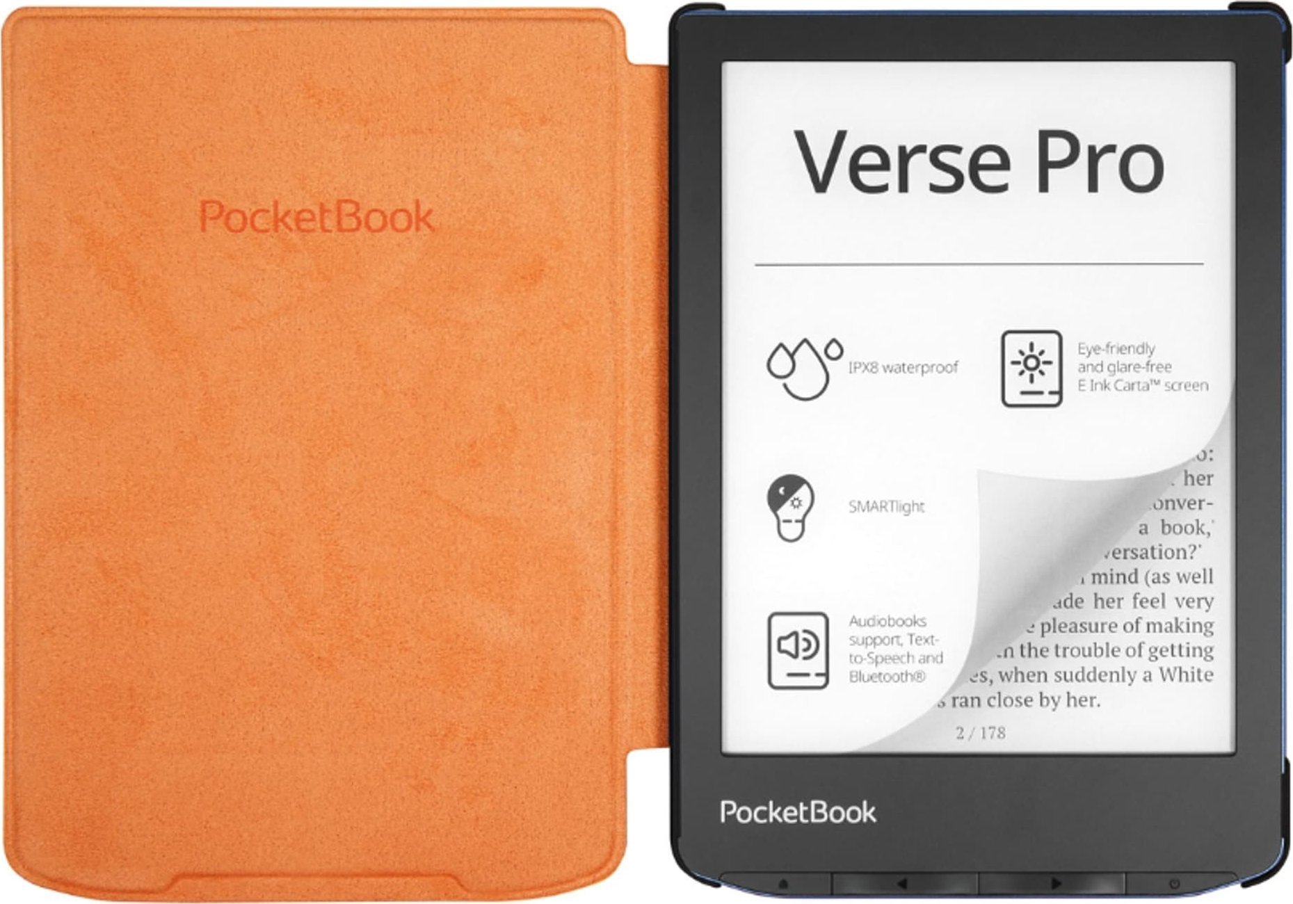 Куќиште за електронски читач PocketBook Verse Shell, за Verse и Verse Pro, портокалова