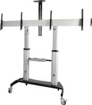Подвижна количка за телевизор СтарТек.ком Dual TV Cart, за 2 телевизори 37"-60", прилагодлива висина, тркала со заклучување, црна