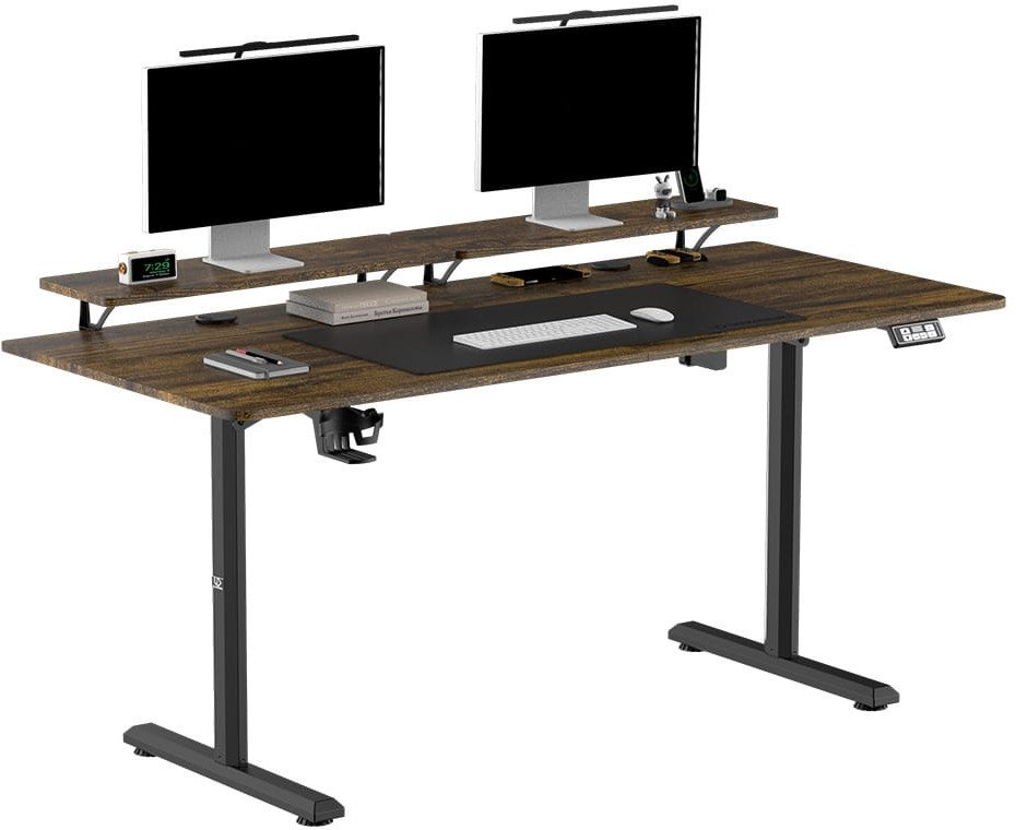 Tavolinë gaming Ultradesk Highlander XXL, rregullim elektrik, 160cm, kafe