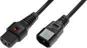 Kabllo rryme MicroConnect IEC LOCK C13 - C14 PC1021, 2m, e zezë