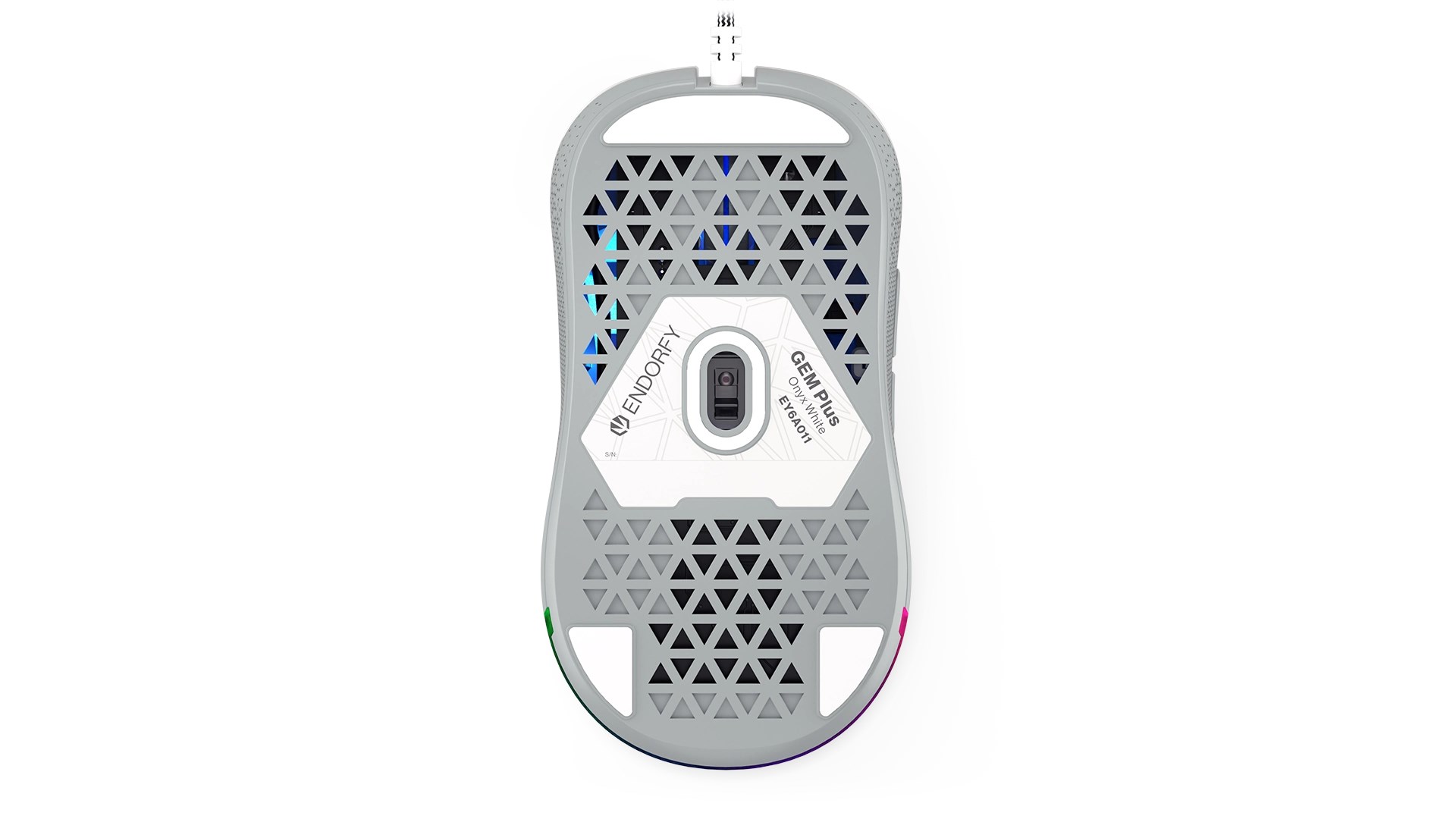 Maus Endorfy GEM Plus, Gaming, USB Type-C, i bardhë