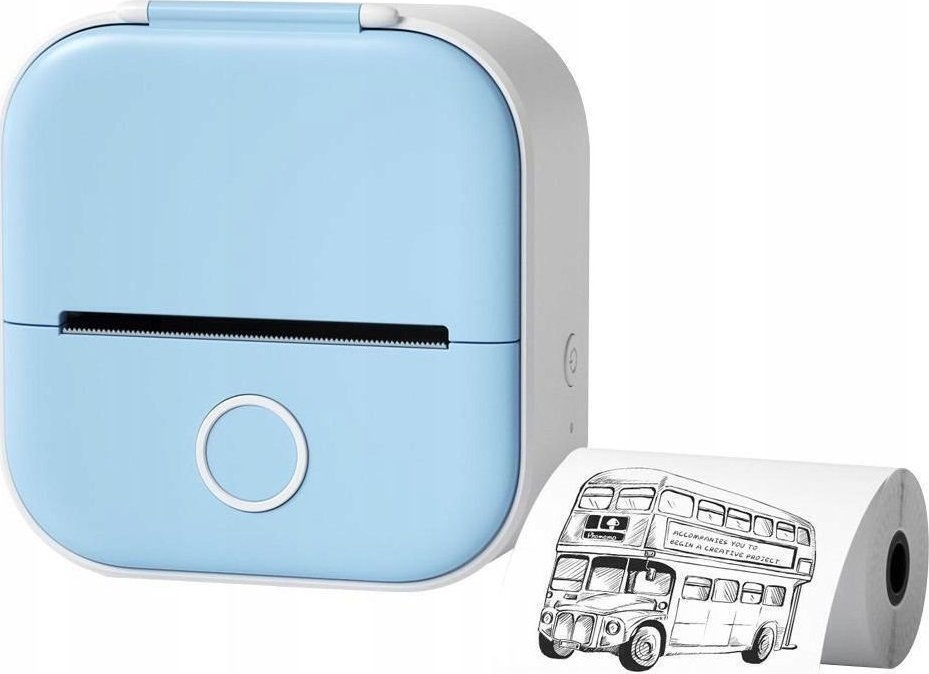 Термален принтер со блутут Phomemo T02, пренослив, батерија 1000mAh, син