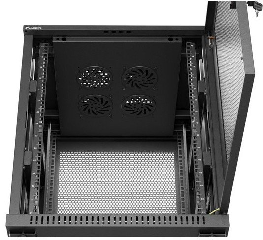 Kabinet RACK Lanberg 19" 15U, 600x600 mm, dyer të perforuara, i zi