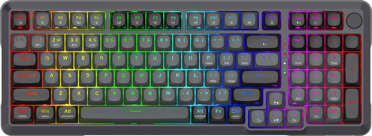 Tастатура гејминг Redragon Bragi K688 Pro, механичка, RGB, со и без кабел, црна