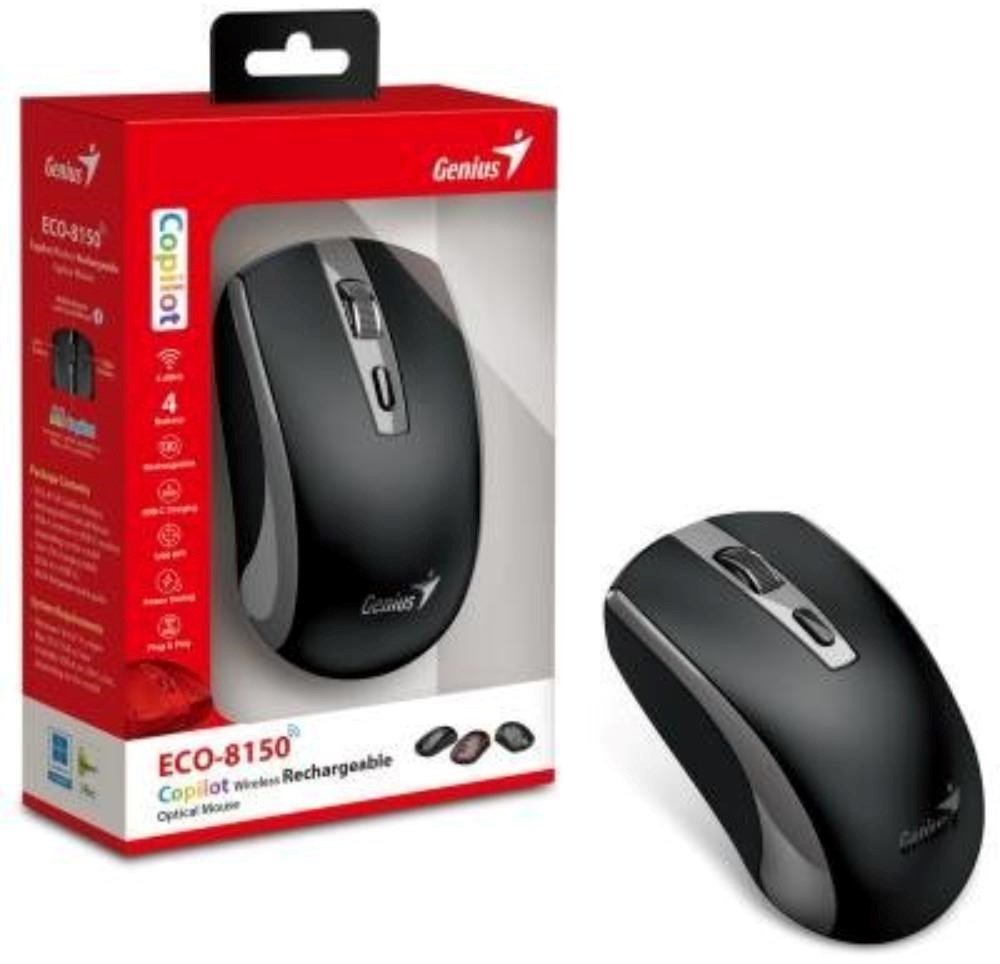 Mouse wireless Genius ECO-8150, optik 1200DPI, i zi gri