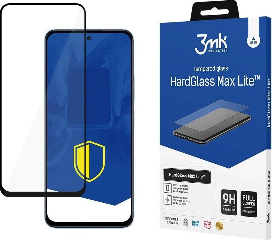 Mbrojtës ekrani 3MK HardGlass Max Lite për Xiaomi Redmi 12 4G, 9H, 0.3mm, transparent