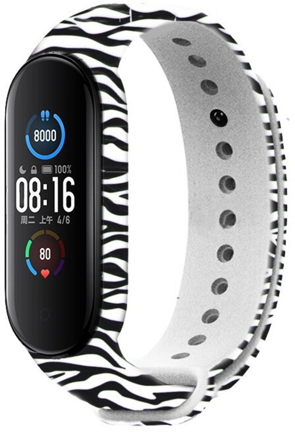 Rrip RhinoTech për Xiaomi Mi Band 5, motiv zebre