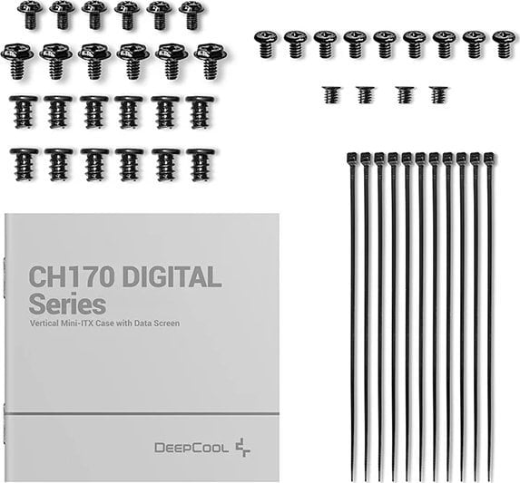 Kase kompjuteri DeepCool CH170 Digital, Mini ITX, panel dixhital, e zezë