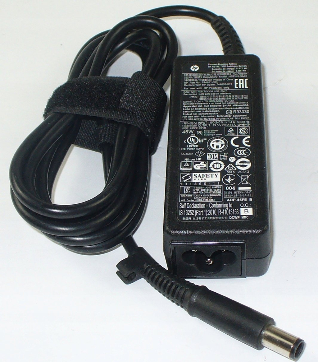 Adapter karikues për laptop HP AC, 19.5V 2.31A, 45W, me kabllo rryme