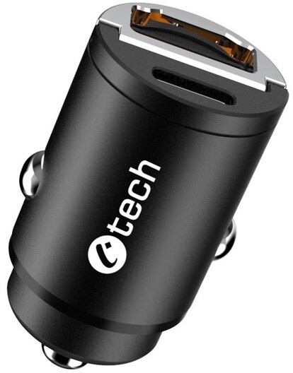 Полнач C-TECH за автомобил USB-A, USB-C, 30W, PD 3.0, QC 3.0