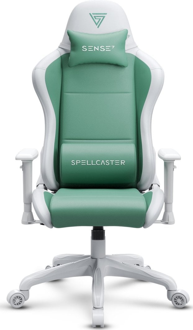 Стол SENSE7 Spellcaster FUKU PU, бела/зелена боја