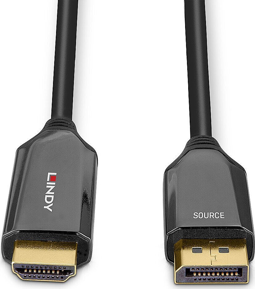 Kabllo Lindy DisplayPort në HDMI, 2m, e zezë