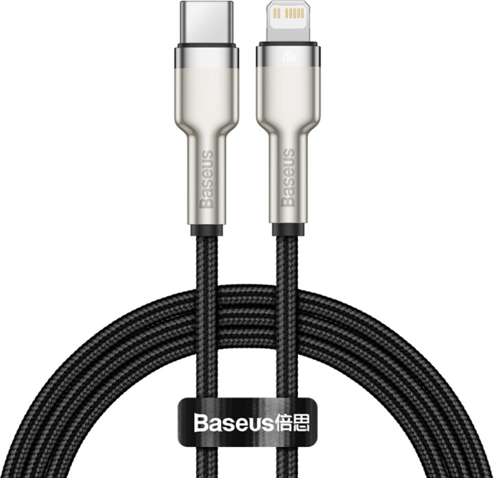 Kabllo BASEUS Cafule Series, USB-C - Lightning, M/M, 20W, 1m, e zezë