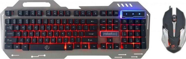 Сет тастатура и глушец Ребелтек Интерцептор 2, со кабел, LED осветлување, црн