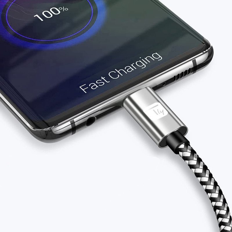 Kabllo USB Techly A në USB C, 0.5m, 3A, alumini