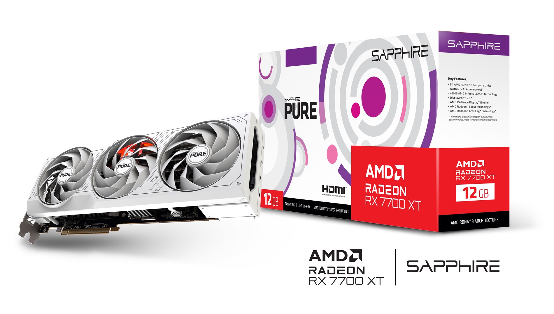Kartë grafike Sapphire Gaming AMD Radeon RX 7700 XT, OC, 12 GB GDDR6