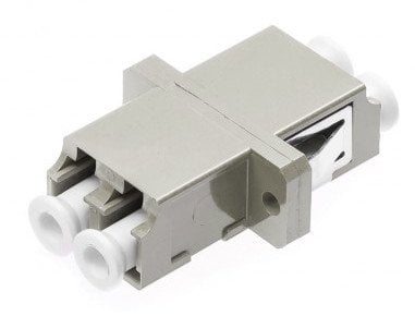 Adapter fibër optike LC UPC, duplex, multimode, gri
