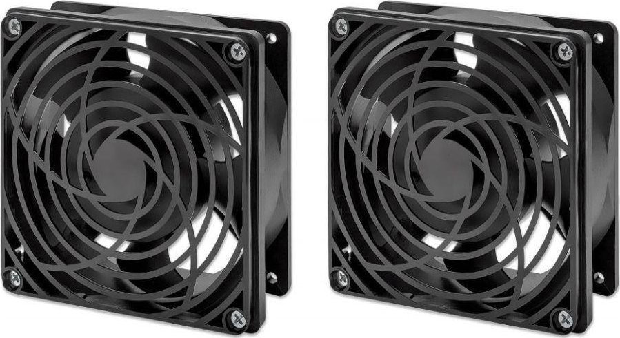Set ventilatorësh tavanorë Intellinet 716154, për kabinet muror 19", 220-240V, i zi