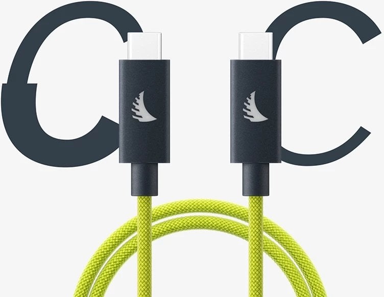 Kabllo USB C Angelbird Solid Flex 4.0, kënd i drejtë, 2m, ngjyrë lime