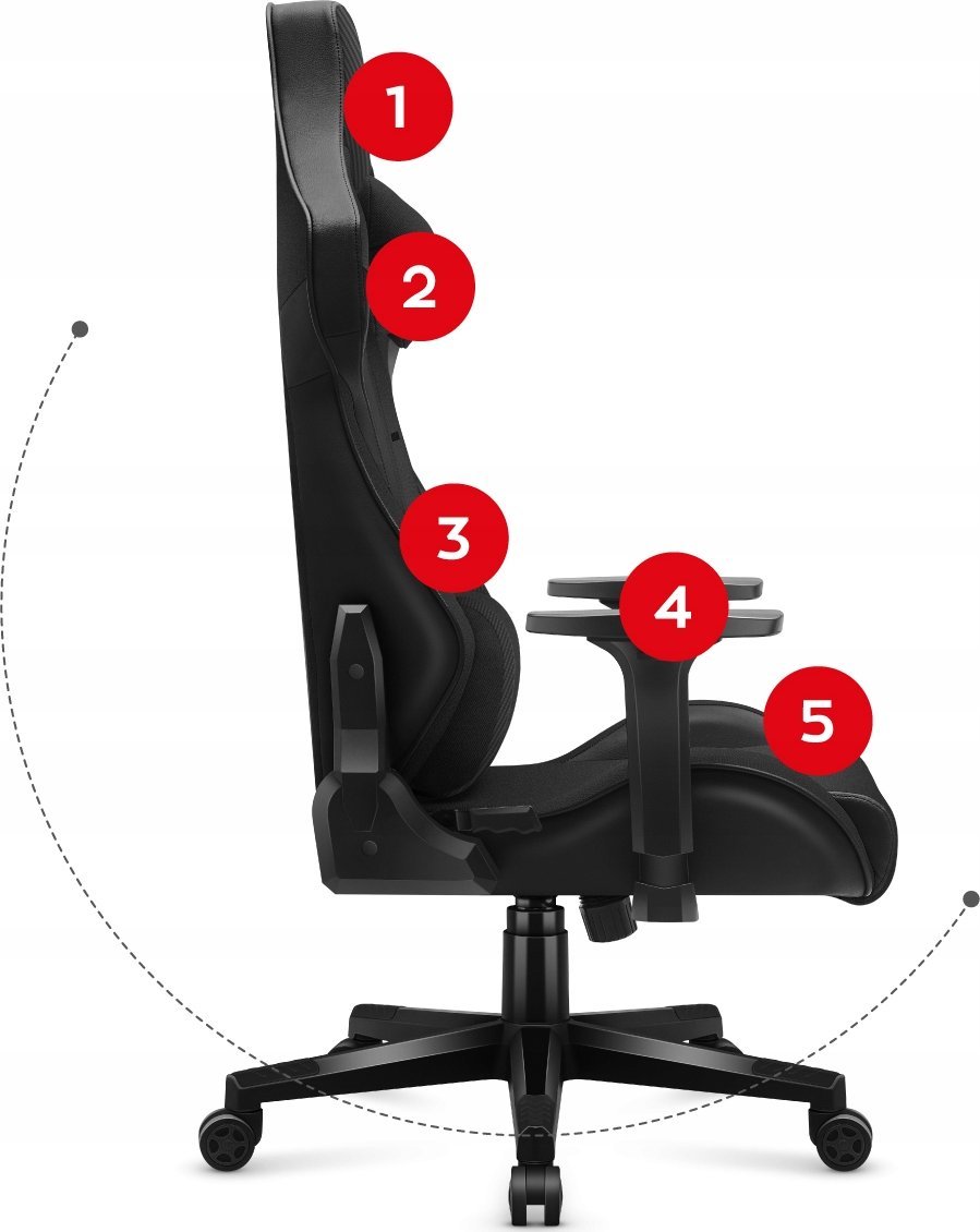 Karrige gaming Huzaro Force 7.6, ergonomike, deri 150kg, e zezë