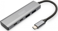 HUB USB Digitus USB C 4 porta, 2x USB A 3.1 2x USB C 2.1, argjendtë