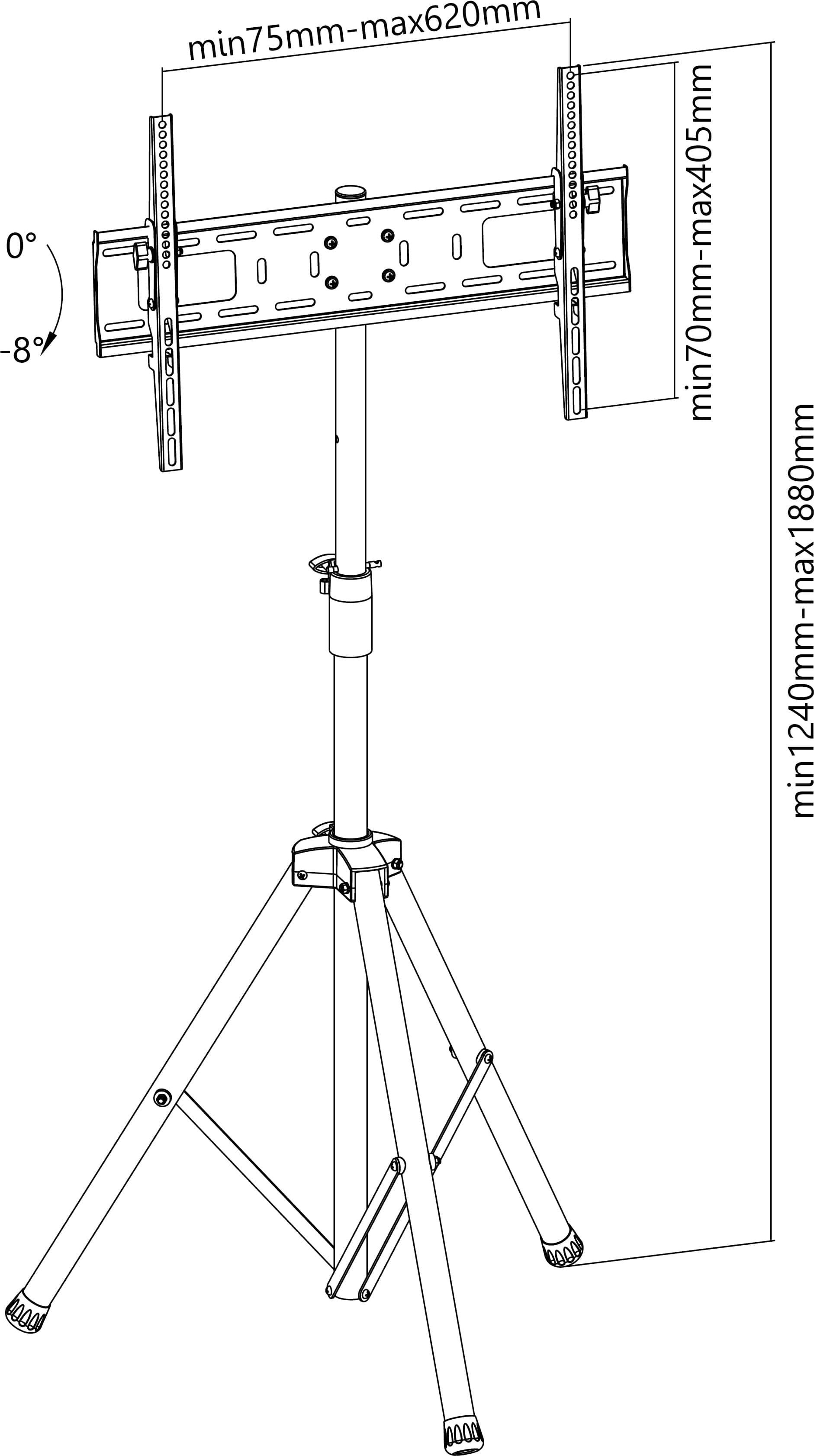 Qëndrim dyshemeje për TV Techly ICA-TR17T, 37"-70", i zi