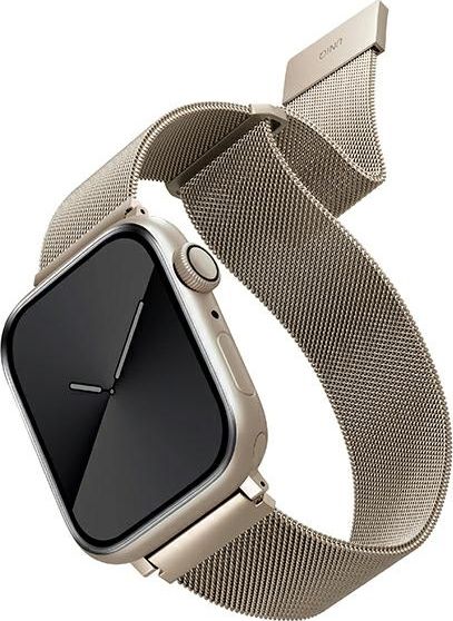 Rrip ore Uniq Dante për Apple Watch, çelik inox, 42/44/45mm, starlight
