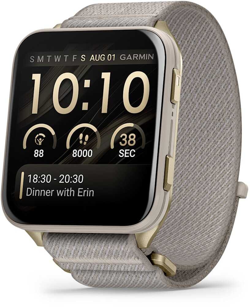 Smartwatch Garmin Venu X1, GPS, rrip najloni, Soft Gold French Gray