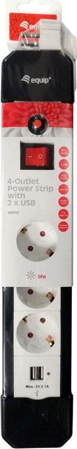 Kabëll vazhduese EQUIP 1.5m (245553), e bardhë/e zezë