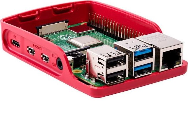 Kuti Raspberry Pi Case për Raspberry Pi 4B, e kuqe/ e bardhë