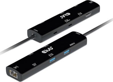 HUB USB Club 3D USB-C USB4, 6 në 1, HDMI 8K, PD 100W, i zi
