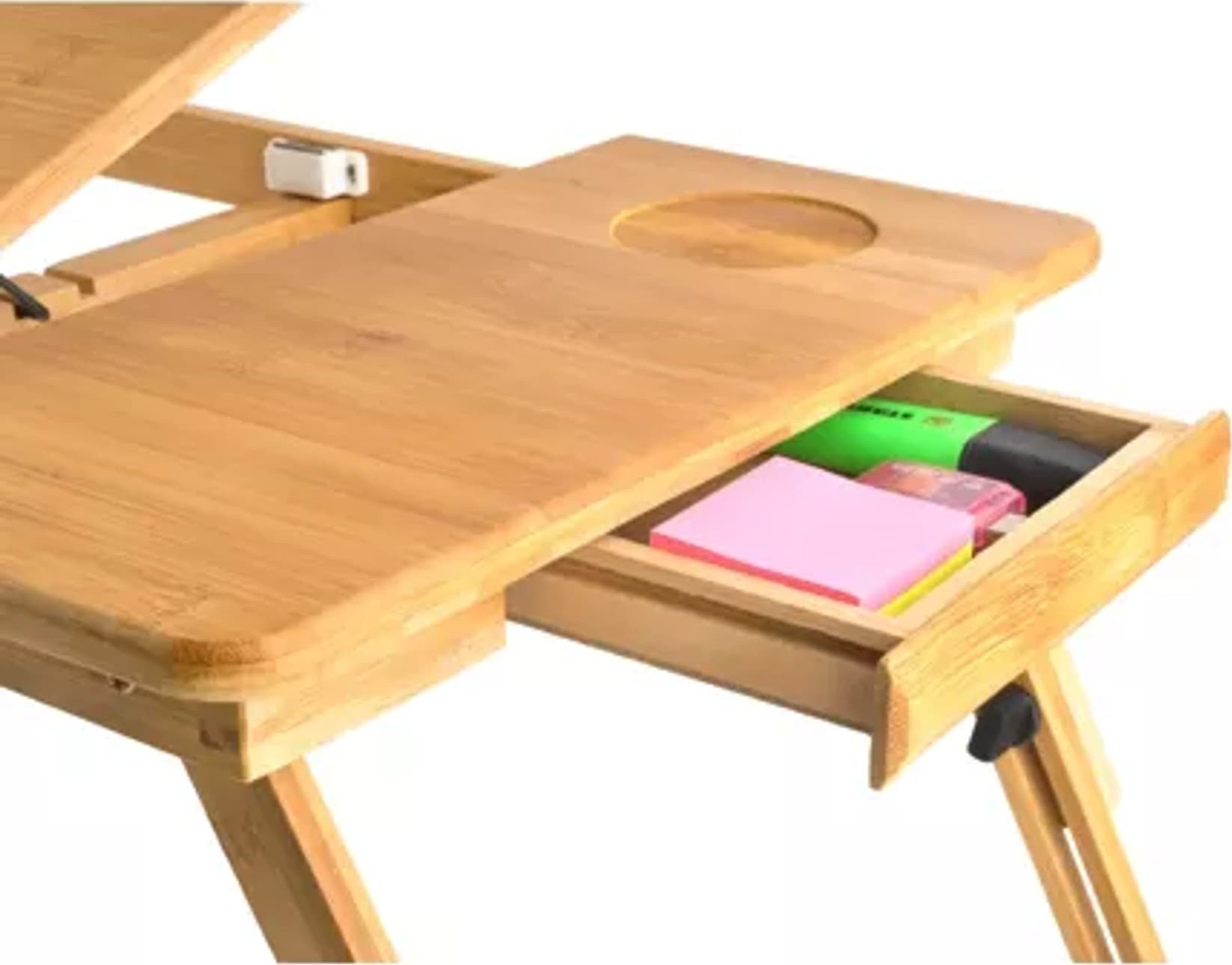 Tavolinë laptopi S23452, bambu, e rregullueshme, natyrale