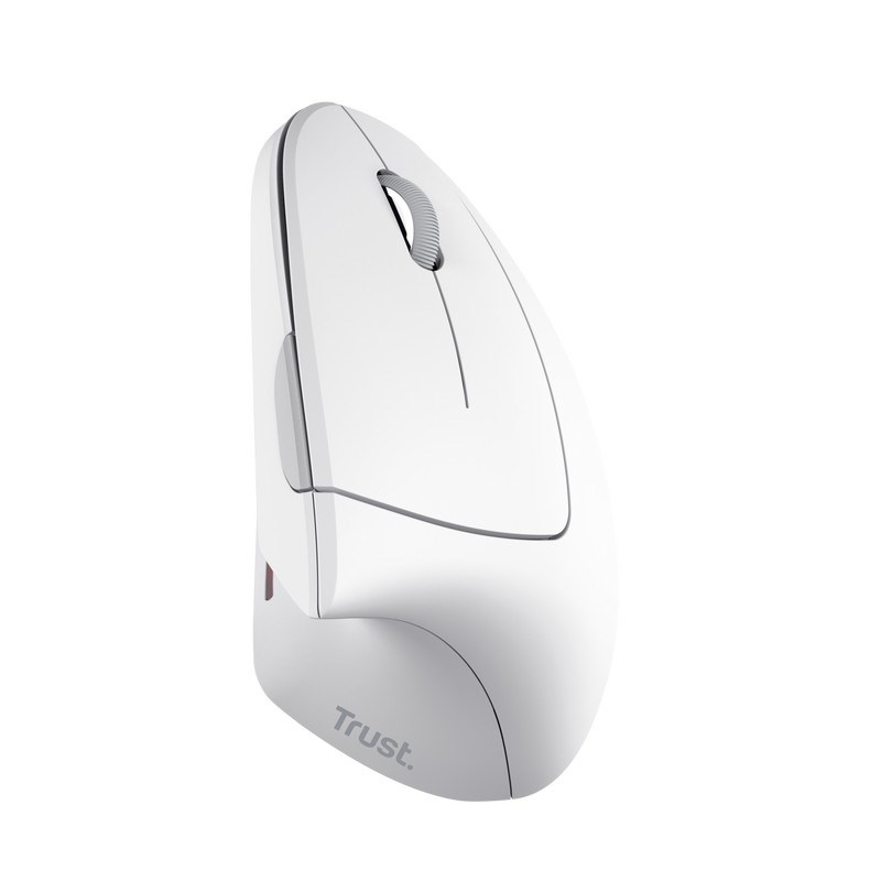 Maus Trust Verto Vertical Ergonomic, RF Wireless + USB Type-A, ergonomik, i bardhë