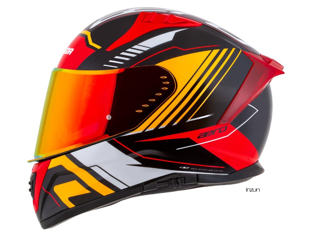 Helmetë moto CASSIDA Aero Drome 2026, integrale, polikarbonat, e zezë metalike portokalli e kuqe e bardhë