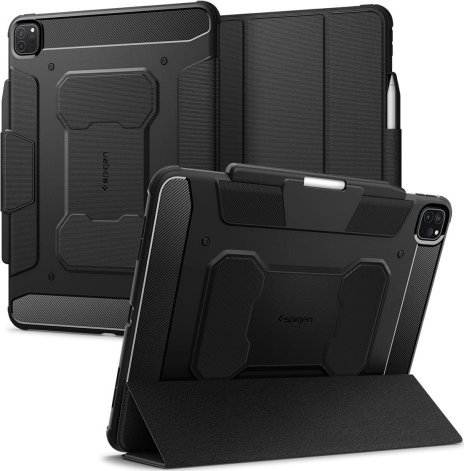 Mbulesë tablet Spigen Rugged Armor Pro, për iPad Pro 13" M4 2024, me mbajtëse për Pencil, e zezë