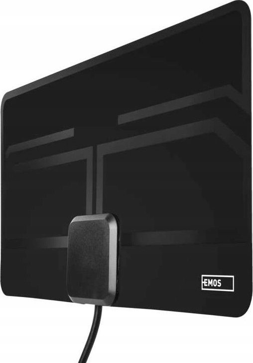 Antena e brendshme Emos J0709, DVB-T/T2, me përforcues, e zezë