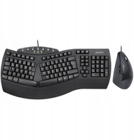 Set tastierë dhe maus Perixx PERIDUO-512 DE B, ergonomik, me kabllo, QWERTZ, i zi