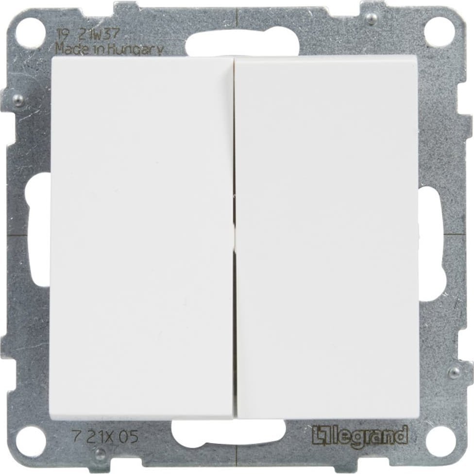 Çelës shkalle i dyfishtë Legrand SUNO 721108, 10AX 250V, i bardhë