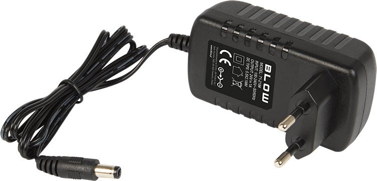 Adapter rryme BLOW 24V, 1A, prizë 2.1/5.5mm, i zi