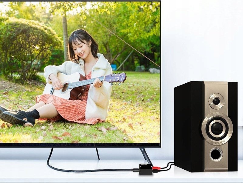 Konvertues audio Mozos VICTOR-2, Toslink/SPDIF në 2x RCA, me adaptor, i zi