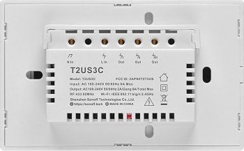 Çelës muri smart Sonoff T2US3C, 3 kanale, Wi-Fi, i bardhë