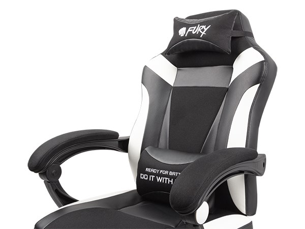 Karrige lojërash Fury Avenger M+, 150 kg, e zezë/e bardhë