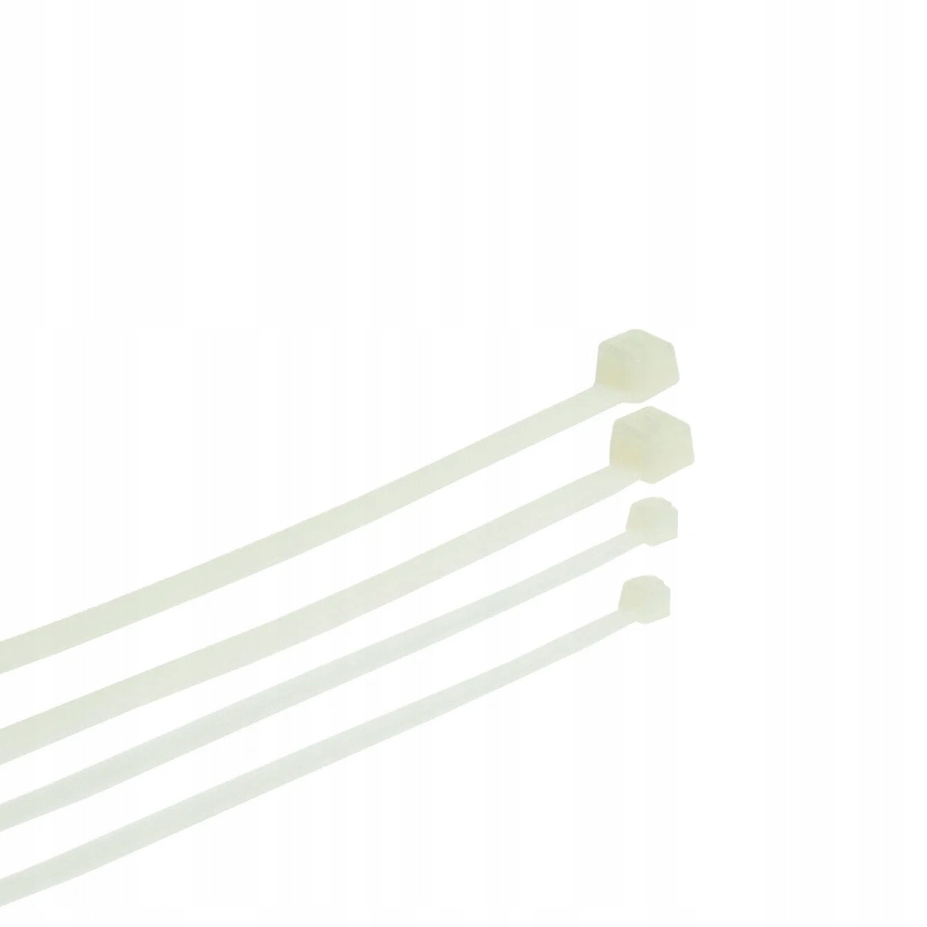 Lidhëse plastike Plastrol W-00628, 4.8 x 350mm, 100 copë, të bardha